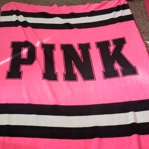 Pink Victoria's secret throw blanket